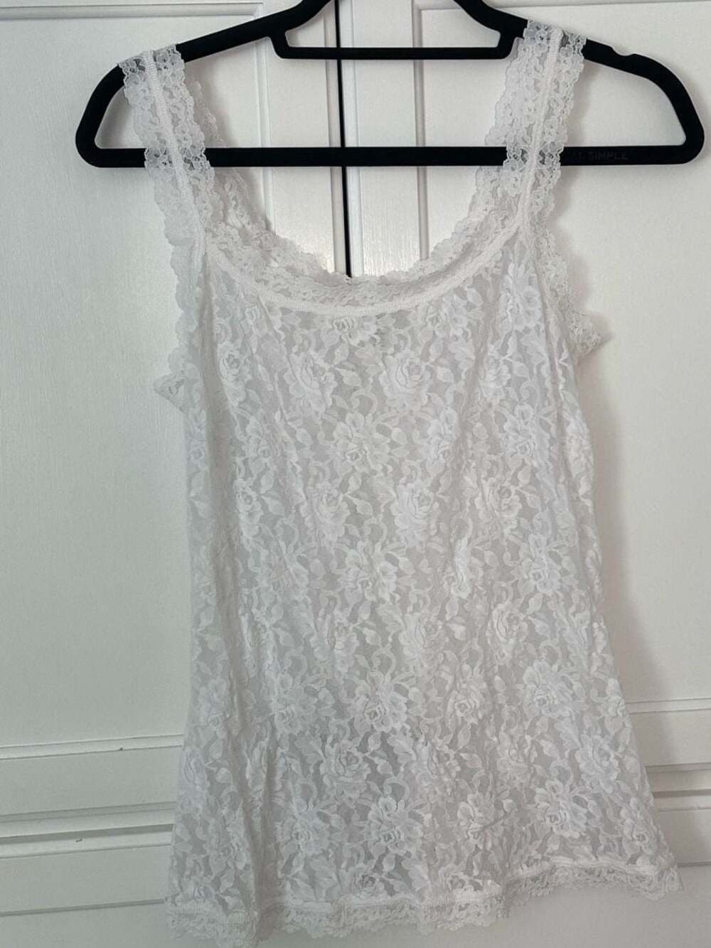 Hanky Panky White Lace Camisole Boho Sheer Floral Lace Sleeveless Y2K Cottagecor